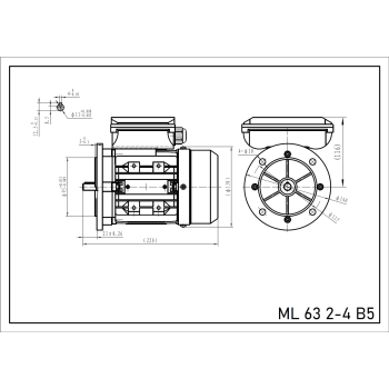 Silnik elektryczny jednofazowy 0,18kW 1400 obr/min. 63 B5